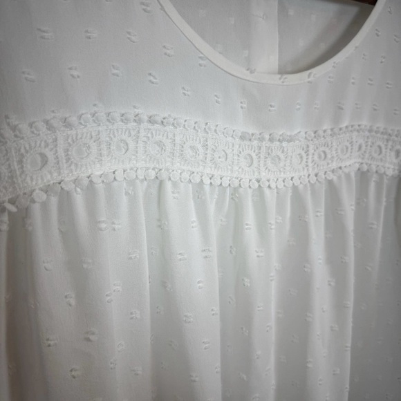Shein Curve Womens 3X Swiss Dot Peasant Cottage Core Blouse White - Picture 4 of 7